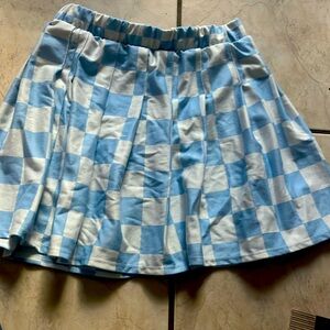 Checkered blue and white cute skirt